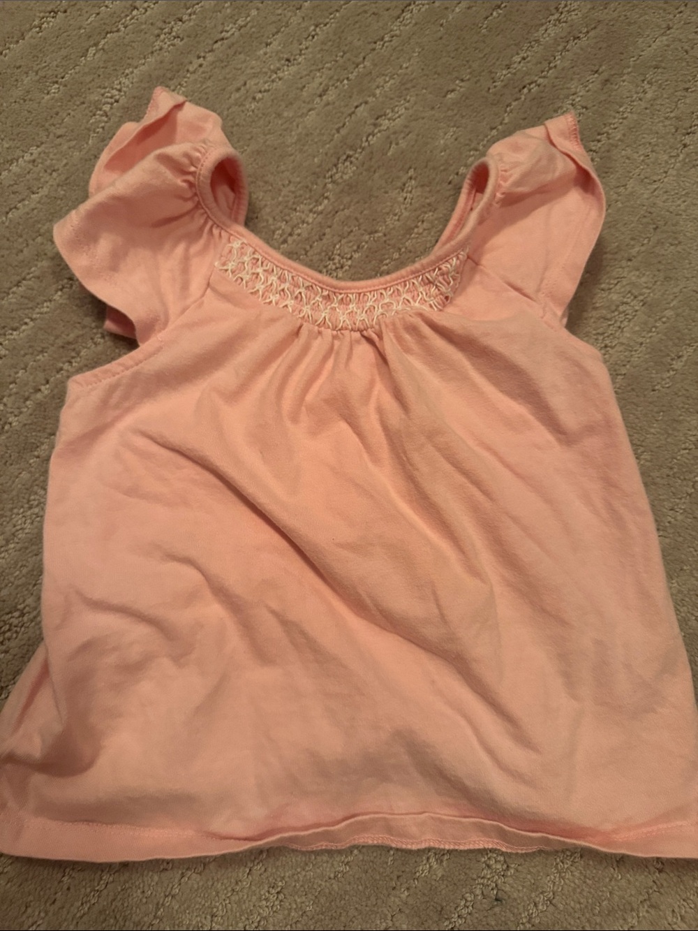 Janie and Jack Light Pink Ruffle Sleeve Tank Top